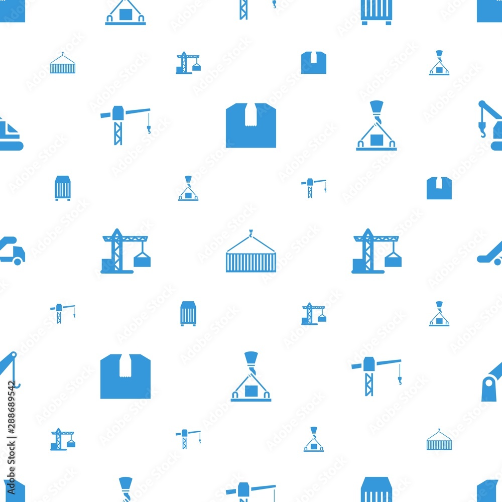 Poster crane icons pattern seamless white background