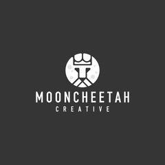 cheetah unique logo - vector illustration