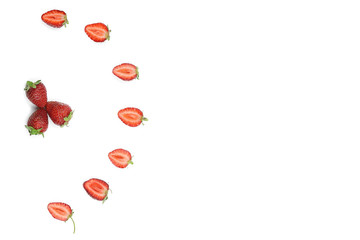 A set of fresh strawberry isolated on white background.