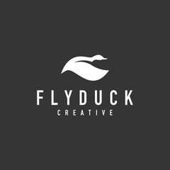 Flying Duck logo - vector illustration