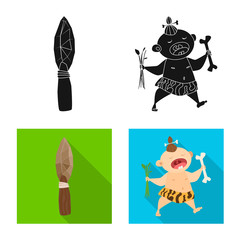 Vector design of evolution and prehistory logo. Set of evolution and development stock symbol for web.