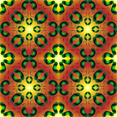 Seamless endless repeating multicolored bright ornament of different colors