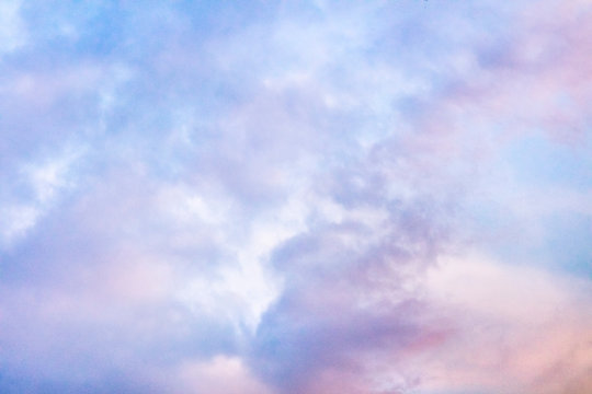 Abstract romantic pastel background. Purple sky, toned image