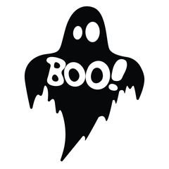 Halloween ghost, flat, vector illustration