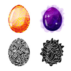 Isolated object of animal and prehistoric logo. Collection of animal and cute stock vector illustration.