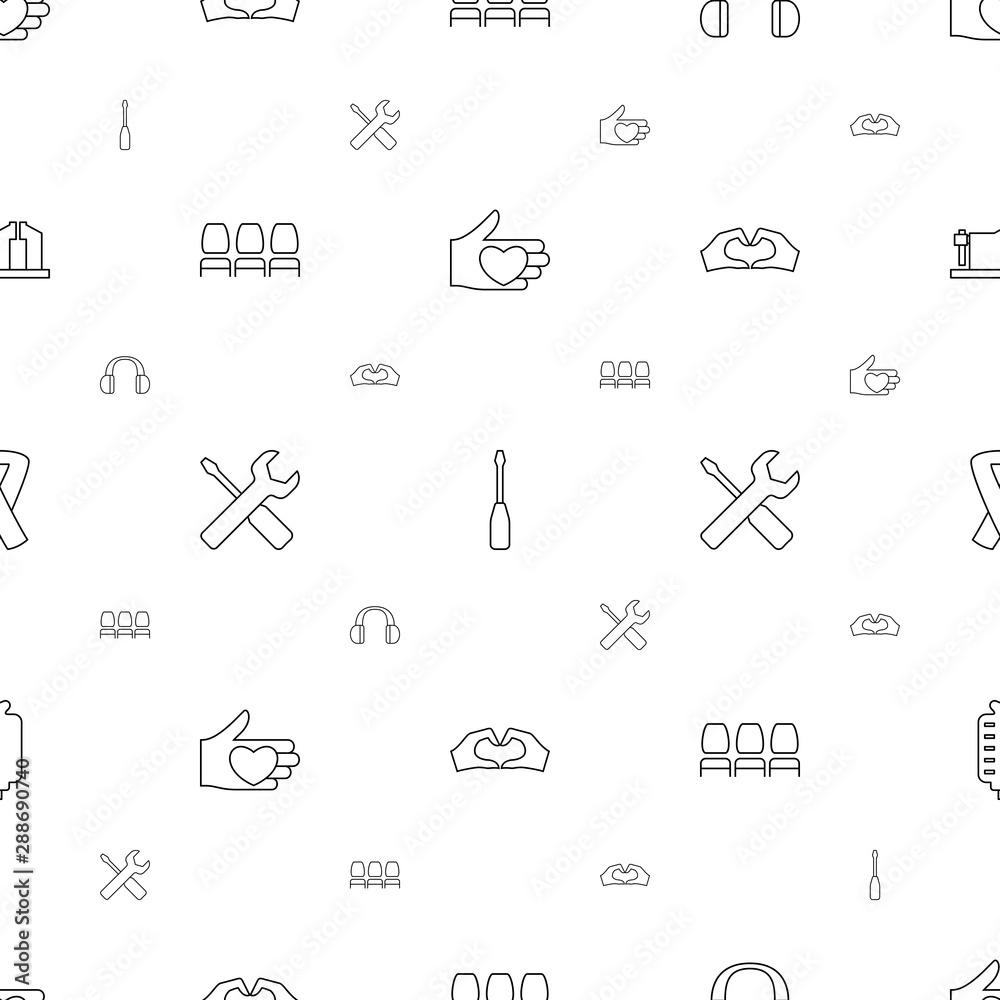 Poster support icons pattern seamless white background