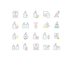 Set Vector Line Icons of B2G