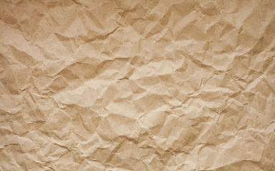 Obraz premium Brown crumpled paper background. Old paper texture.