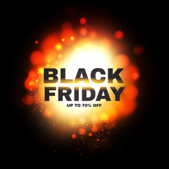 Black friday. Powerful Explosion. Sale banner design template.