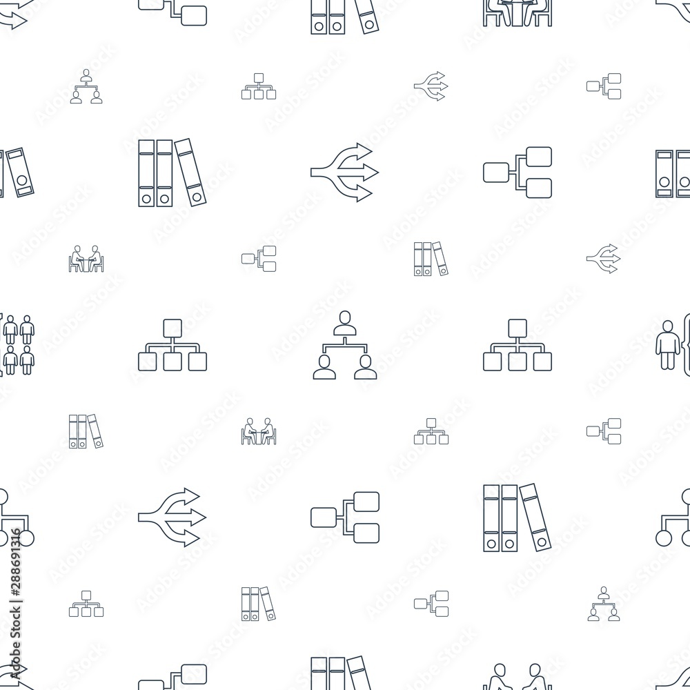 Poster organization icons pattern seamless white background