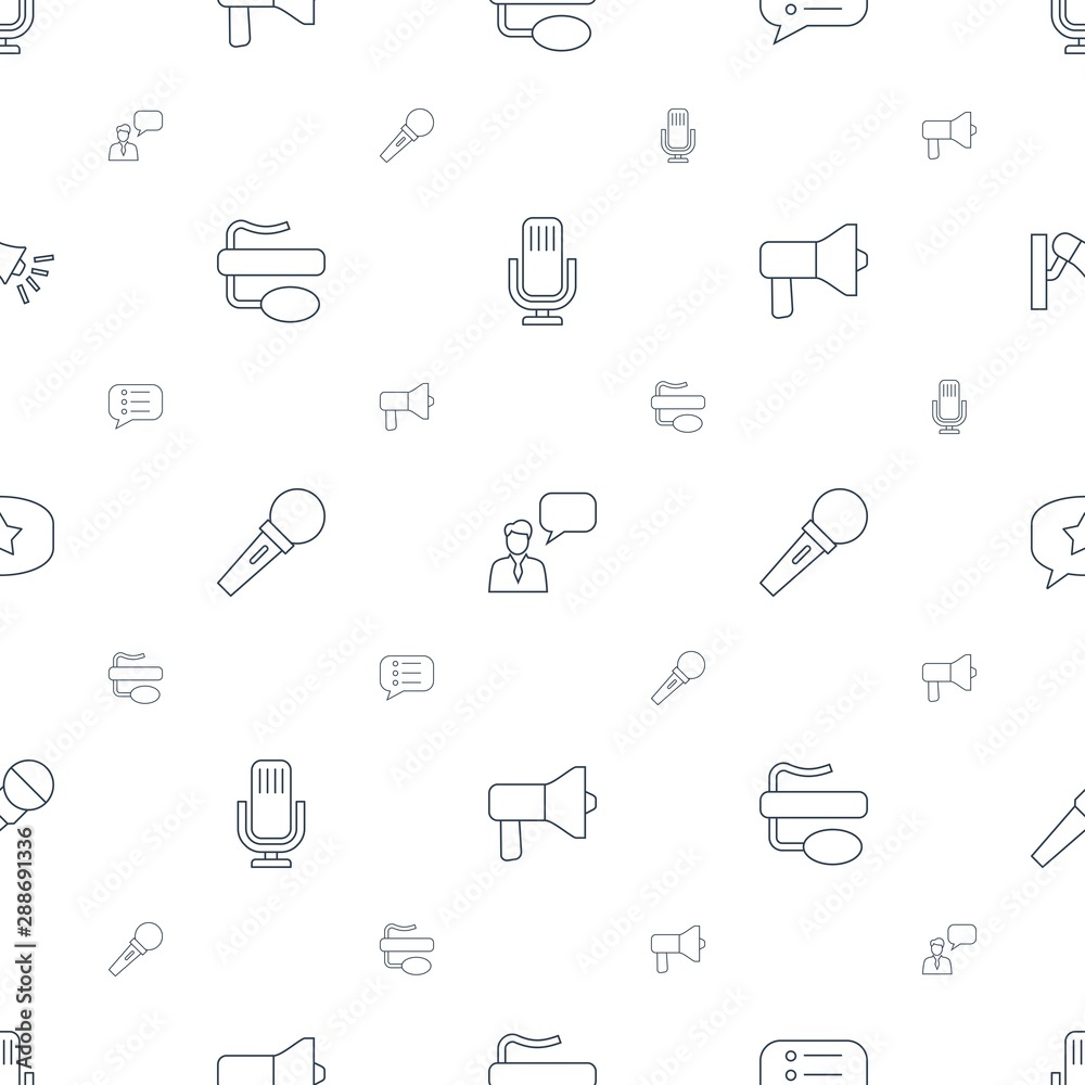 Poster speak icons pattern seamless white background