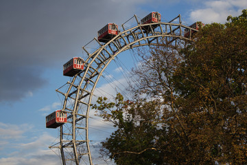 Ferris Wheel at Amusement Park in Vienna Austria