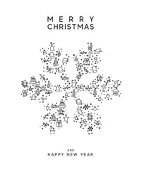 Christmas background with festive decorative elements