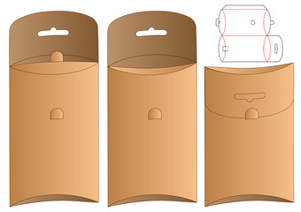 Hanging Box packaging die cut template design. 3d mock-up