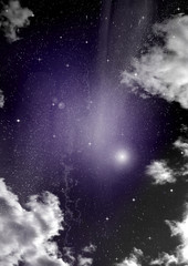 galaxy in a free space. 3D rendering