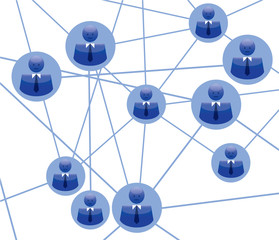 Human outline Icons. Team and connection. Vector Illustration. Office team and Leader.