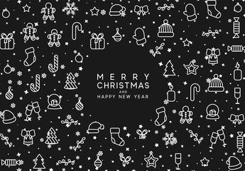 Christmas background with Xmas objects