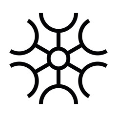 Obraz premium Snowflake icon. Christmas and winter theme. Simple flat black illustration on white background