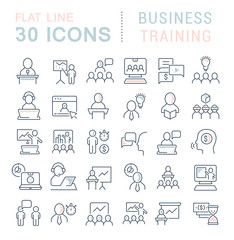 Fototapeta premium Set Vector Line Icons of Business Training