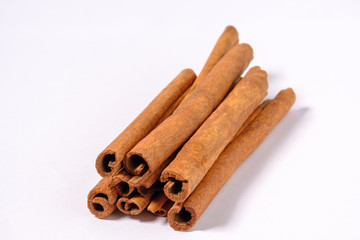 Cinnamon stick on white background