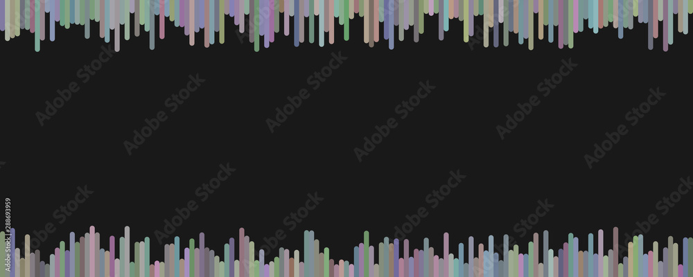 Poster banner background template design - horizontal vector graphic from vertical rounded stripes