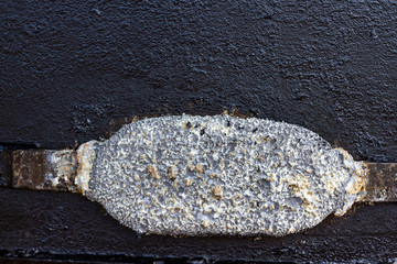 Worn boat anode