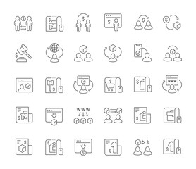 Set Vector Line Icons of C2C