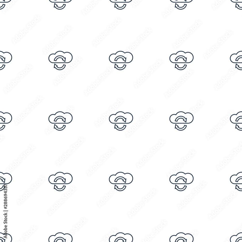 Poster cloud sync icon pattern seamless white background
