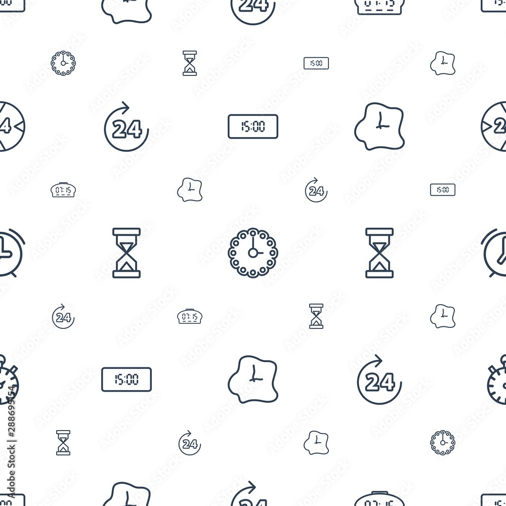 Poster clock icons pattern seamless white background