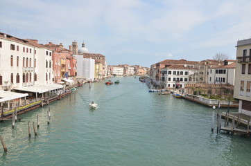 Fototapeta na wymiar Houses along a canal in Venice
