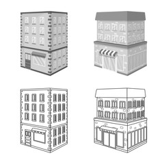 Isolated object of construction and building icon. Set of construction and estate vector icon for stock.