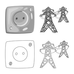 Vector illustration of innovation and technology sign. Collection of innovation and nature vector icon for stock.