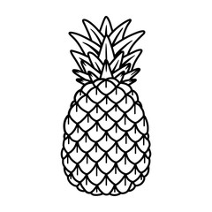 Pineapple hand drawing old school tattoo.