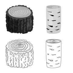 Vector design of tree and raw logo. Set of tree and construction vector icon for stock.