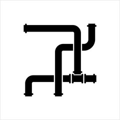 Pipe Icon, Pipe Fitting Icon, Water, Gas, Oil Pipeline, Plumbing Work