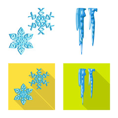 Vector design of texture and frozen symbol. Collection of texture and transparent stock symbol for web.