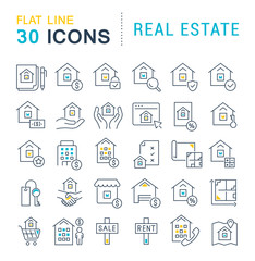 Set Vector Line Icons of Real Estate