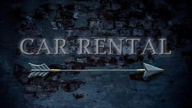 Street Sign the Way to Car Rental