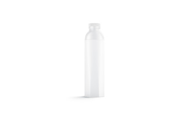 Blank white water bottle mockup,  isolated,  front view