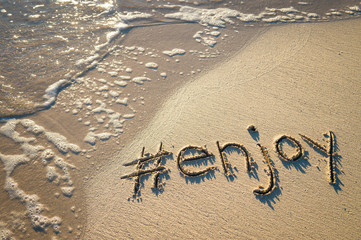 Modern travel message for the beach 
