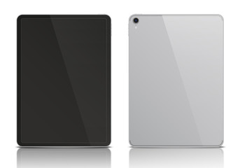 Realistic dark grey tablet pc.