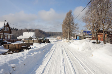 Winter road in the country