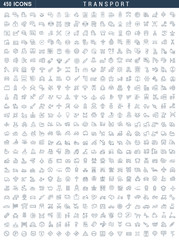 Set Vector Line Icons of Transport