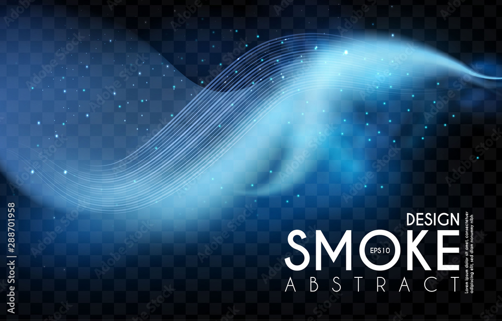 Canvas Prints abstract transparent light wave and smoke effect. magic mist.