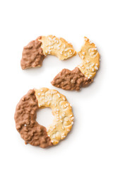 Sweet biscuits rings. Cookies with chocolate.