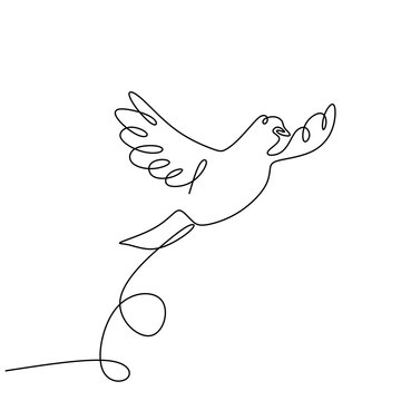 recommend clip art: continuous one line drawing of swallow bird flying minimalism