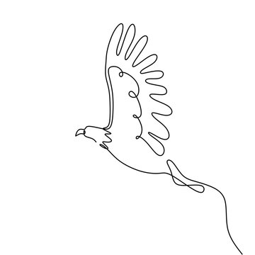 recommend clip art: single one line drawing eagle bird flying continuous vector illustration minimalism design