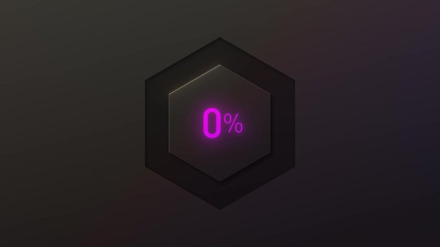 Purple hexagonal radial percentage progress ring on white, black and chroma key backgrounds. Perfect for displaying time based transitions such as loading or downloading.