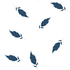 Vector Seamless pattern is Very dark blue leaves