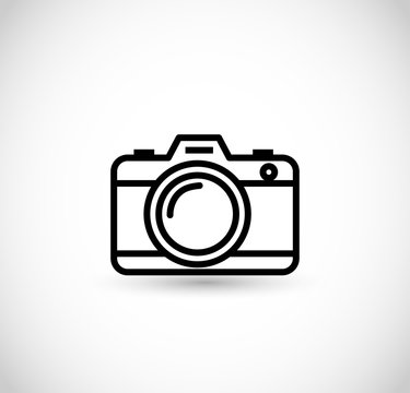 Photo camera vector thin line style icon